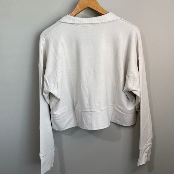 Ideology ID Ivory Long Sleeve Women's 1/4 Zip Cropped Pullover Size Large - Picture 6 of 13